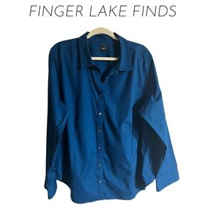 Talbots Blue Wrinkle Resistant Button Down Shirt, 22W